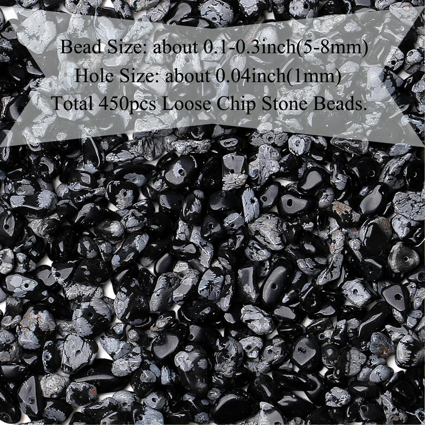 Natural Chip Stone Beads 450pcs Snowflake Chips 5-8mm Genuine Real Irregular Healing Crystal Rocks Hole Drilled DIY Loose Gemstone Beads for Jewelry Making Bracelet Earrings Necklace Crafting