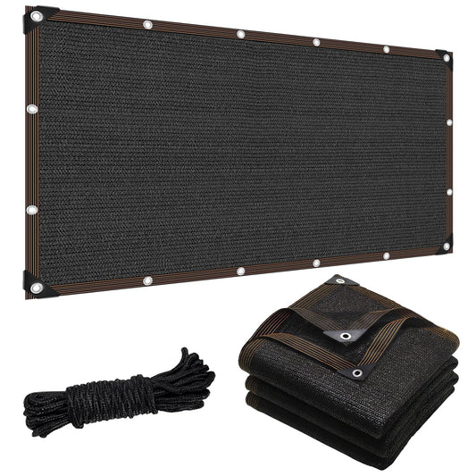 LCYFBE Garden 90% Shade Cloth, 6 x 12 FT Shade Mesh Tarp with Reinforced Grommets, Black Outdoor Sunblock Shade Cloth Cover for Plants, Greenhouse, Patio, Chicken Coop, Sun Shade Net