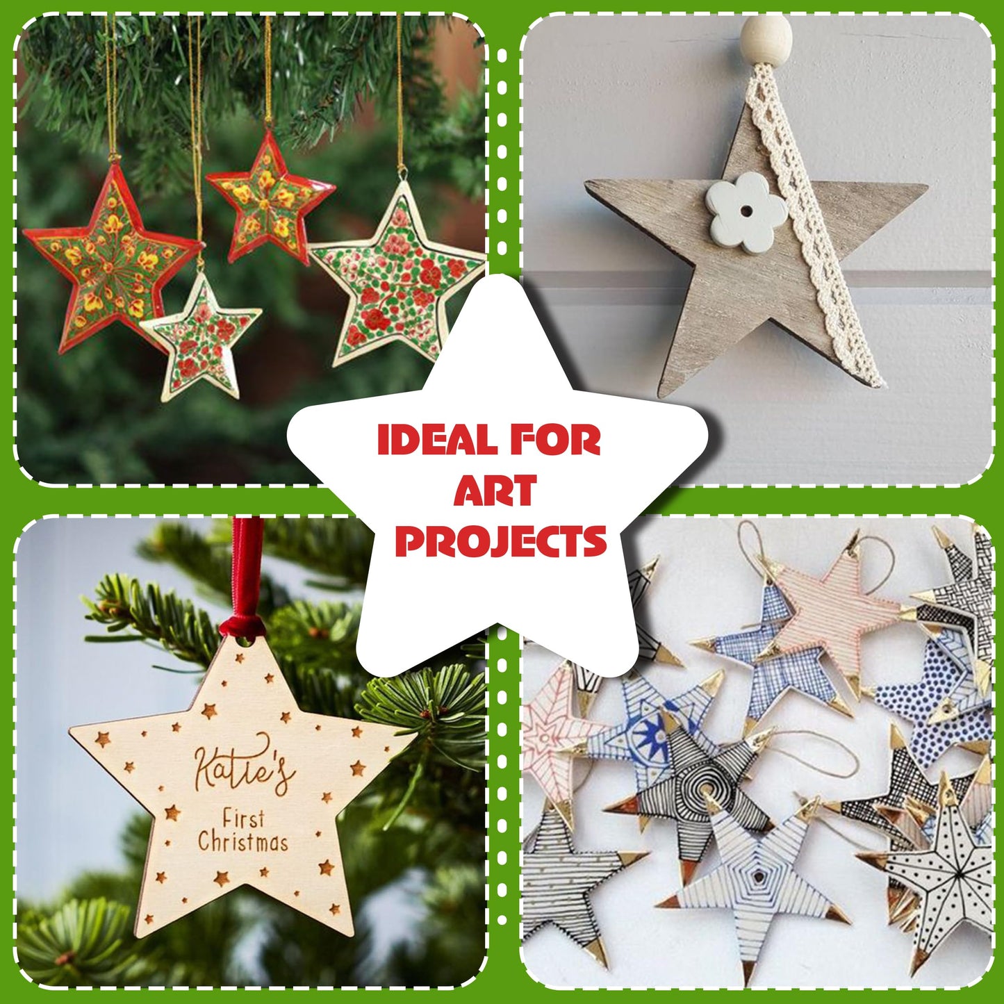 40 Pcs Unfinished Wood Stars 3 inch Wooden Stars Cutouts 0.1'' Thickness Blank Natural Wood Slices Wooden Cutout Tiles for Christmas DIY Crafts Paint Burning Engraving Carving Coaster Staining