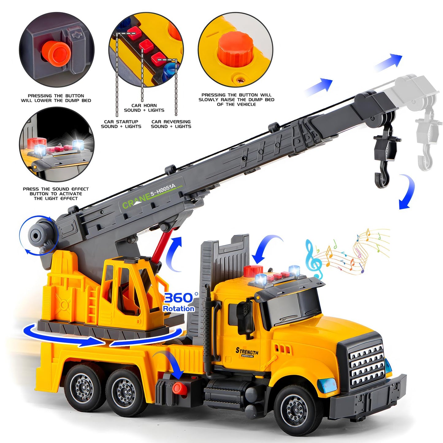 2Pcs Large-Size Construction Engineering Truck Toy Set,Lifting Arm Crane & Lifting Transport Truck Construction Toys,for 3 4 5 6 7 Year old Boys Kids Toddlers Birthday Christmas Gift