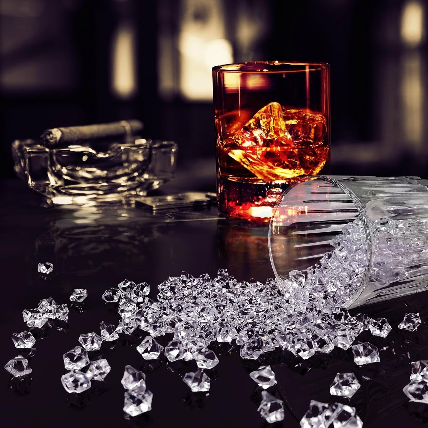 LYFJXX Vase Fillers, 2000 pcs 0.43 x 0.55 inch Fake Ice Rocks, Acrylic Ice Cubes Fake Rocks Fake Crushed Ice Rocks Acrylic Gems for Centerpieces