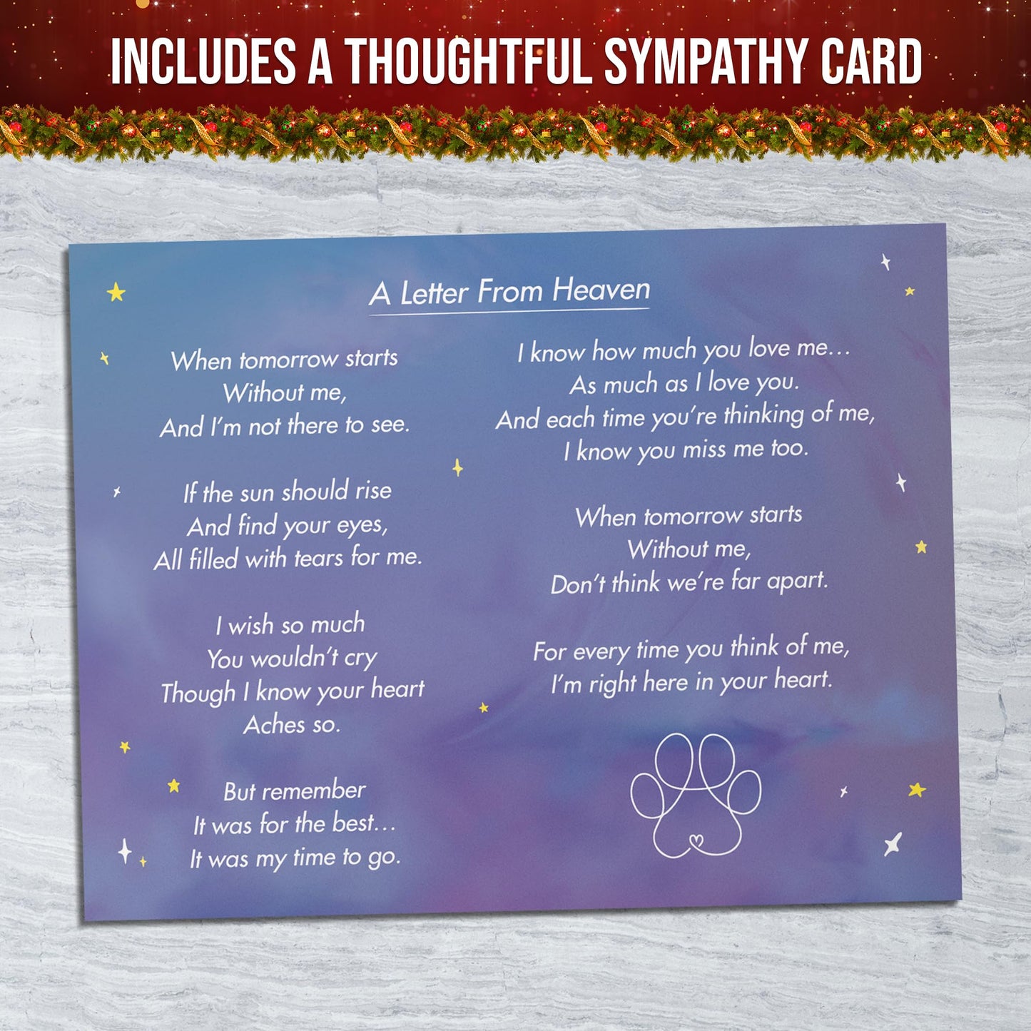Capti Rainbow Bridge Dog Memorial Gifts, Cat Memorial Gifts - I'll Meet You at The Rainbow Bridge - Pet Loss Gifts, Bereavement, Sympathy Keepsake Dog Mom, Dog Dad for Loss of Pet (Dog and Mom)