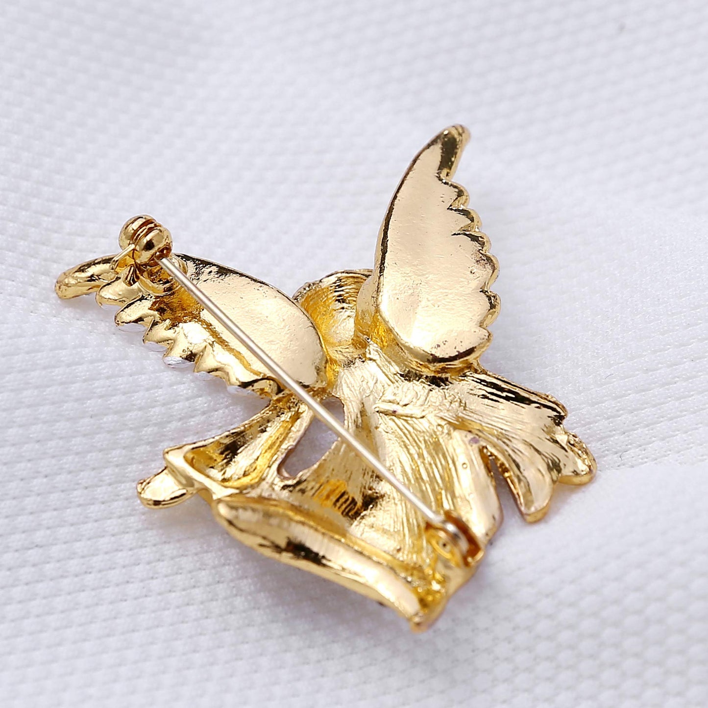 Connie Cloris Women Crystal Angel Brooch Pin (Pink - Angel - A04)