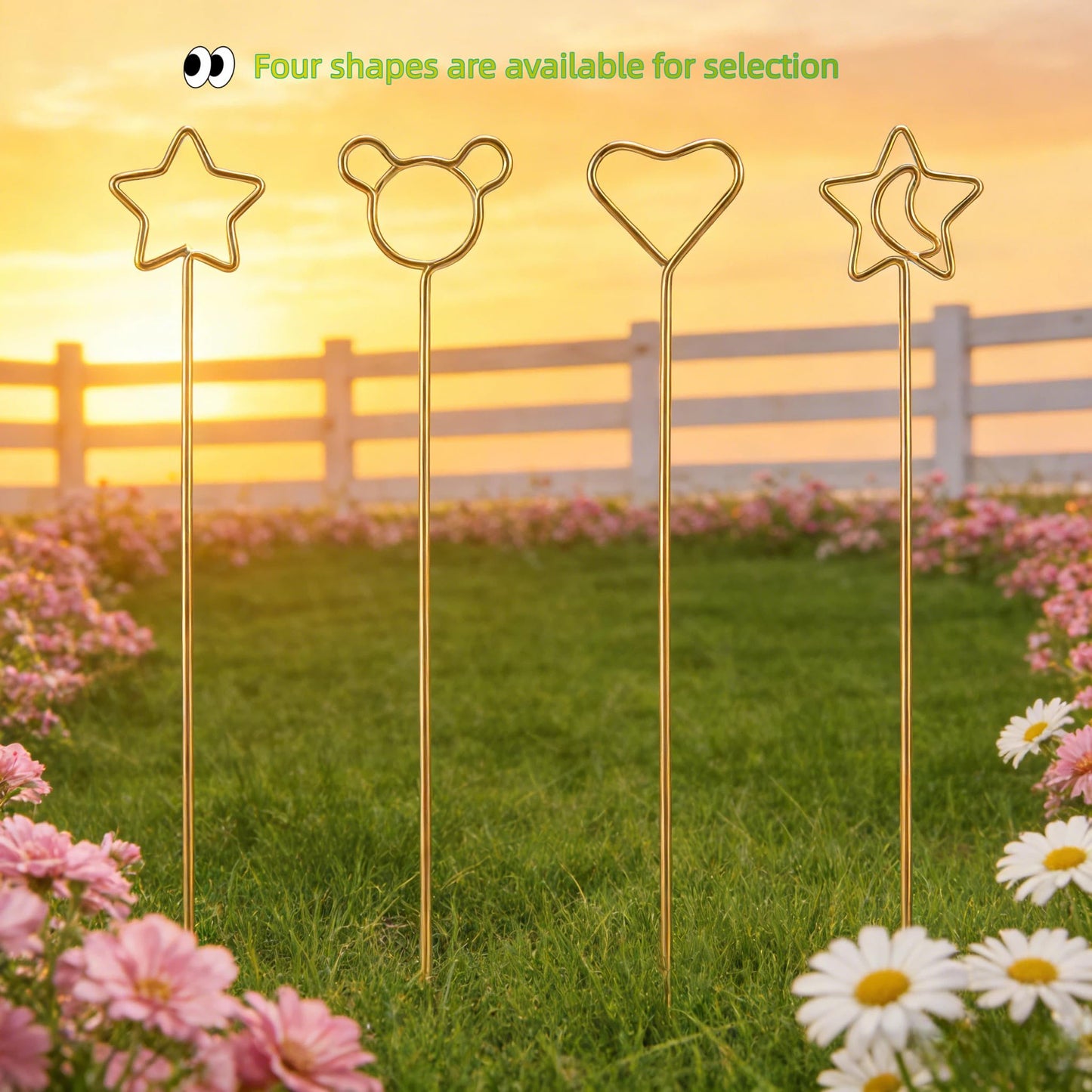 HauLife Metal Wire Floral Picks, 50 Pcs Thickened Picture Sticks for Centerpieces, Photo Picks Card Holder for Weddings, Parties, Kitchen & Office Decor