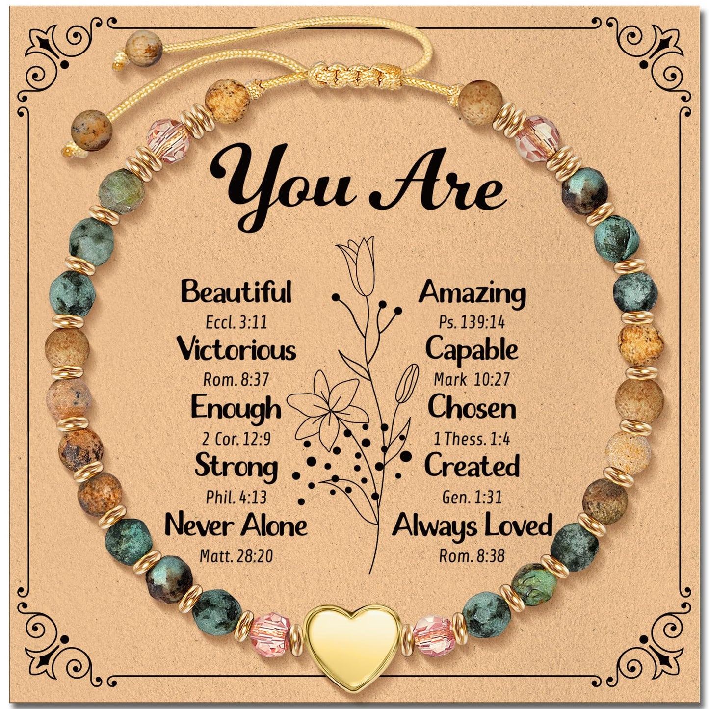 ZOKCC Inspirational Bracelets Gifts for Women: Healing Natural Stone Beads Bracelets - Birthday Mothers Day Gifts Thinking of you Get Well Soon Gift for Women Friends Sister Mom
