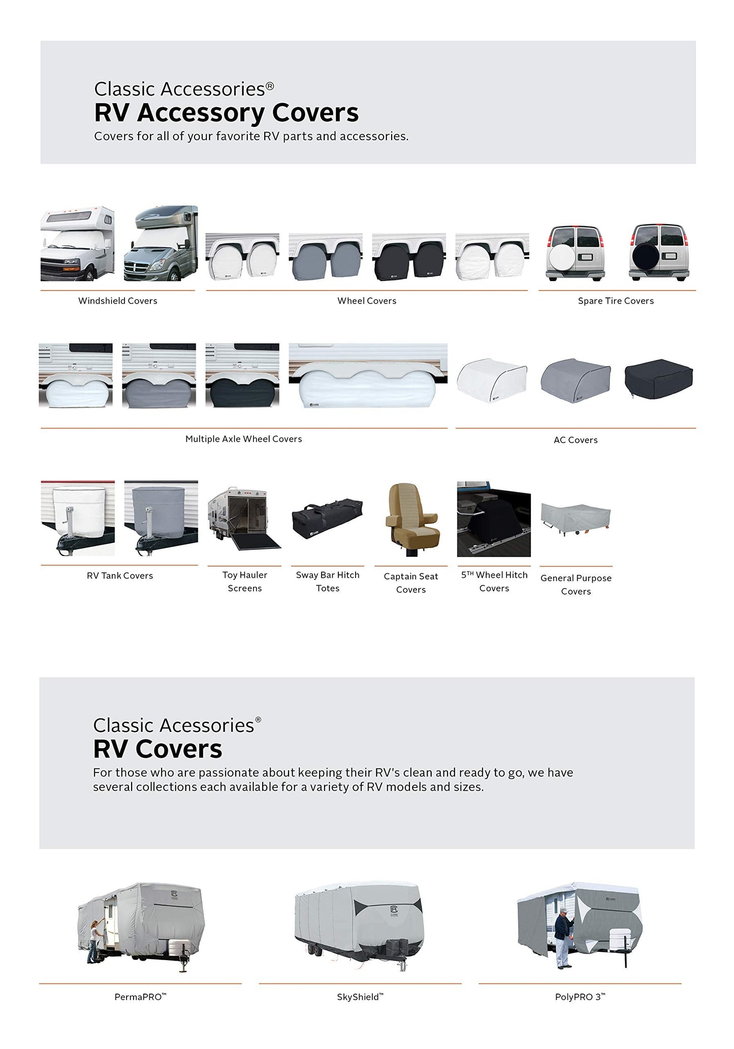 Classic Accessories Over Drive Toy Hauler Screen, Rear Opening 90.5" H, RV Cover, Camper Cover, Travel Trailer Cover