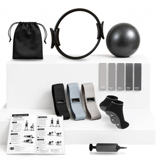 NGCORE Pilates Kit with 15-Inch Pilates Ring & Small Pilates Ball, Exercise Bands Resistance Bands Set - Workout Equipment and Accessories - Pilates Equipment for Full Body Workout, Pilates Essentials