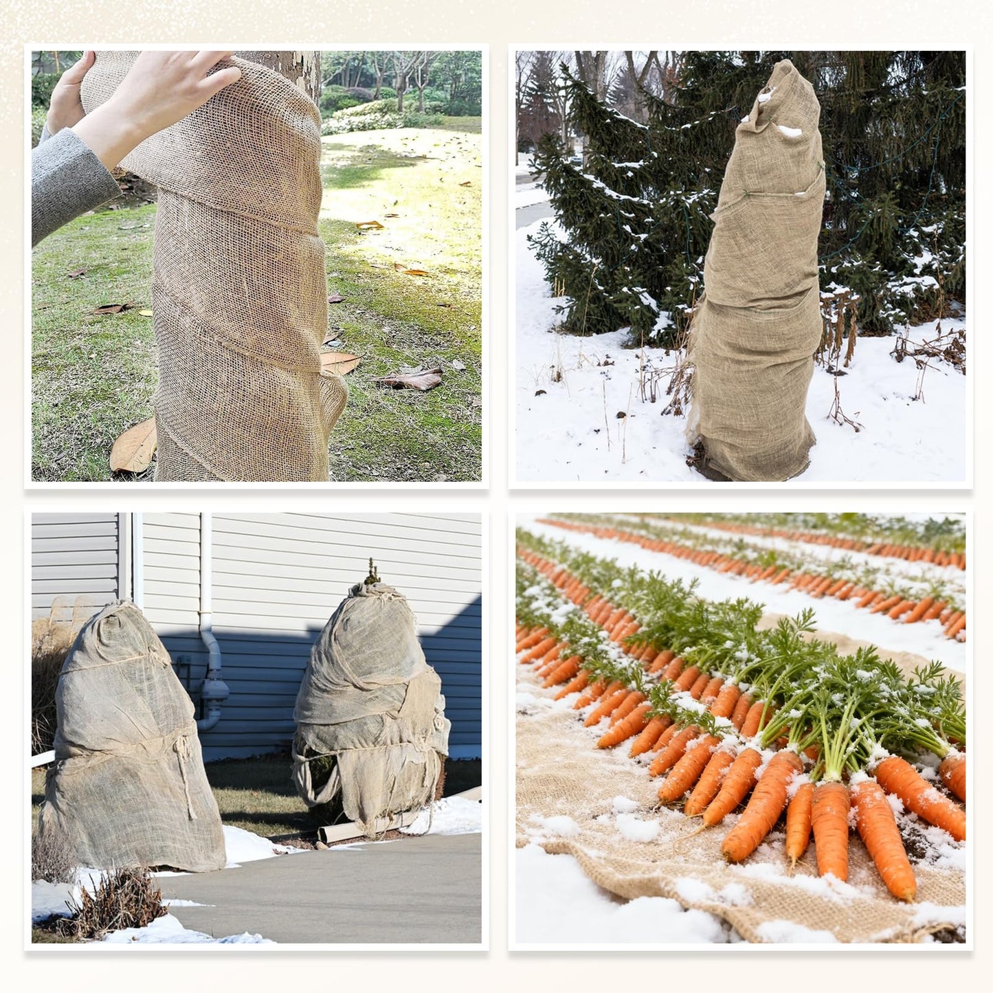 Himake 40" x 40 feet Burlap Fabric Roll, Burlap Tree Wrap, Natural Jute Garden Fabric for Outdoor Plant Cover, Weed Barrier Cloth, Landscaping, DIY Crafts, Gardening & Rustic Christmas Party Decor
