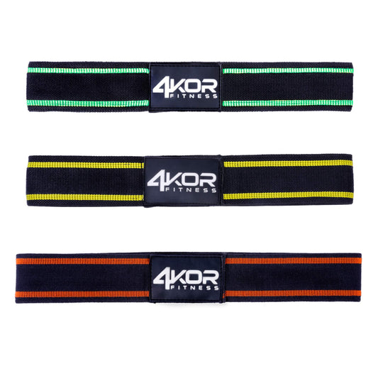 4KOR Resistance Fit Bands - Set of 3 | Tone & Lift Glutes, Arms & Legs - Exercise Band for Strength Training, Yoga, Stretching, Barre or Pilates Workout - 3 Levels of Comfortable Resistance