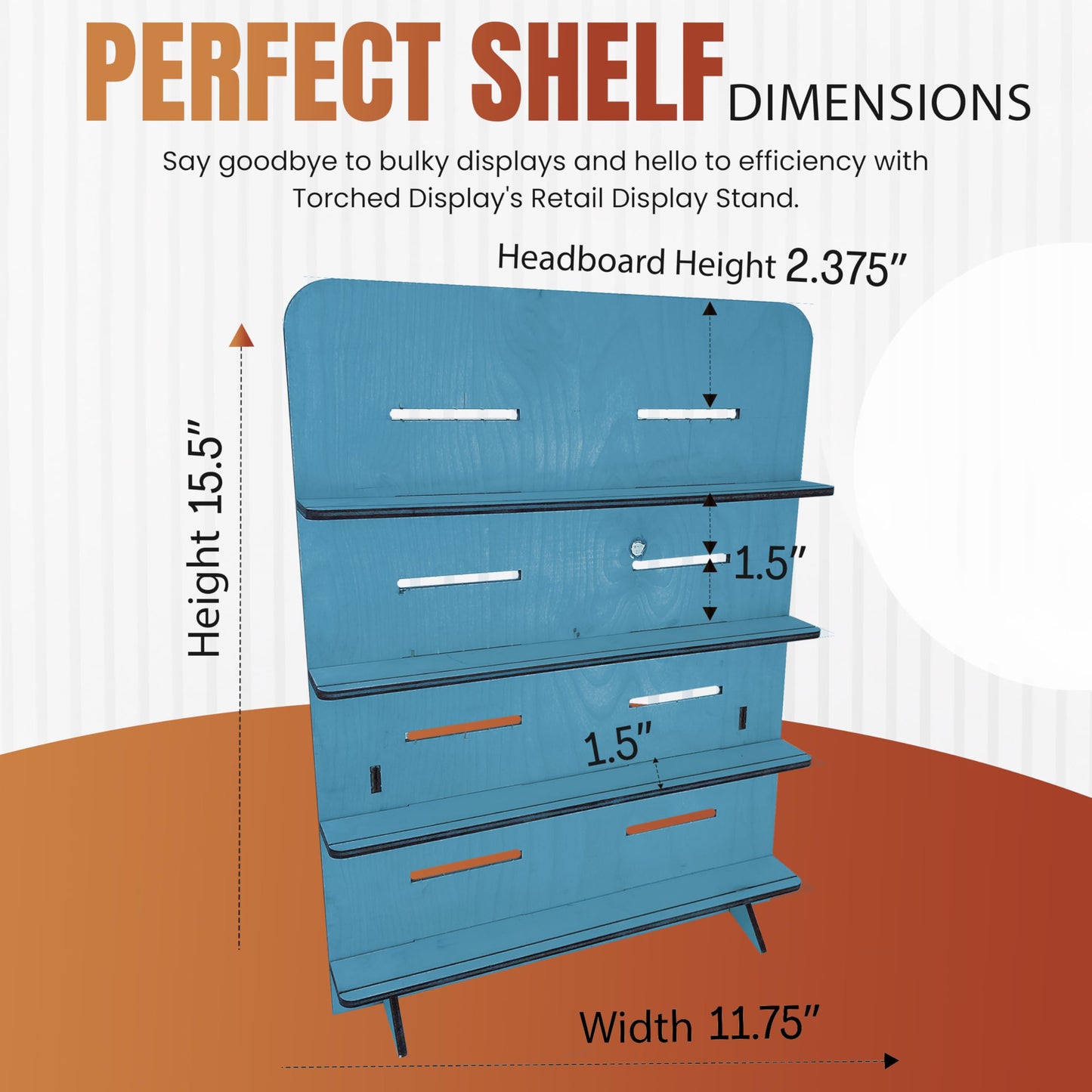TORCHED DISPLAYS Jewelry Holder Necklace Organizer | Earring Display Stands for Selling | 3-Tiered Wooden Jewelry Holder Stand for Shops, Boutiques, Festivals | Display Rack Wood Stand | Blue