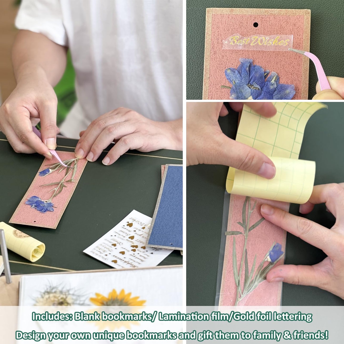 KAXYEW Mini Flower Press Kit, 3.9"x3.9" Wooden Flowers Pressing Boards DIY Pressed Flowers Art - Fridge Magnet Bookmark Art Craftst Presservation Gifts for Flower Plant Lovers