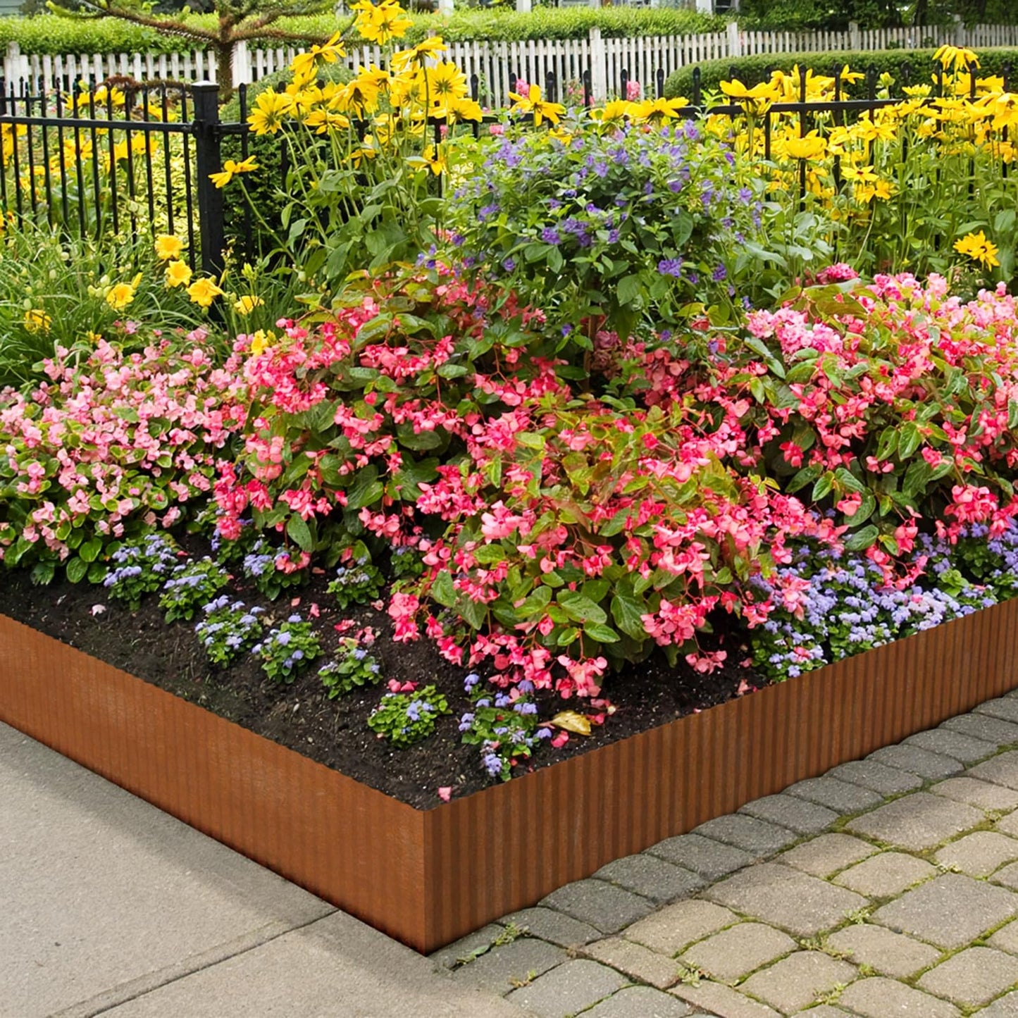 Gardenaire Corten Steel Corrugated Metal Garden Edging, 8"×50Ft Landscape Edging Border,Flexible Garden Edging Border for Perfect DIY Flower Beds,Lawn and Landscaping Borders