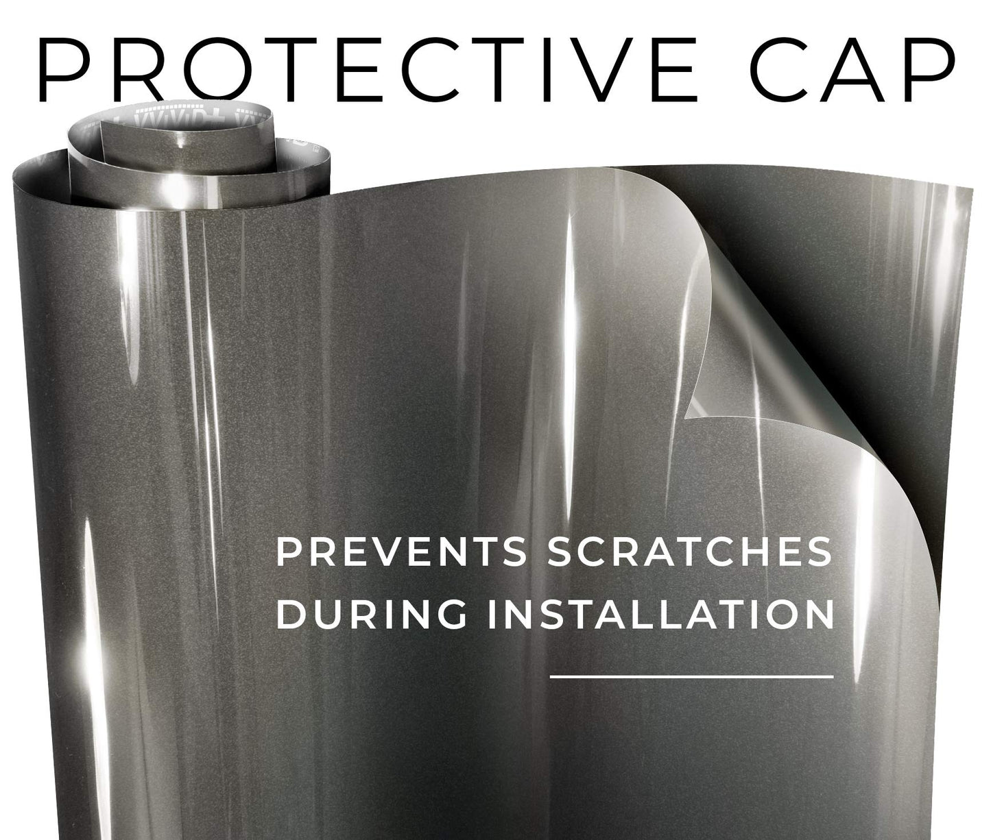 VViViD+ Ultra Gloss Candy Charcoal Grey Vinyl Car Wrap Premium Paint Replacement Film Roll with Nano Air Release Technology, Stretchable Protective Cap Liner, Self Adhesive (15ft x 5ft)