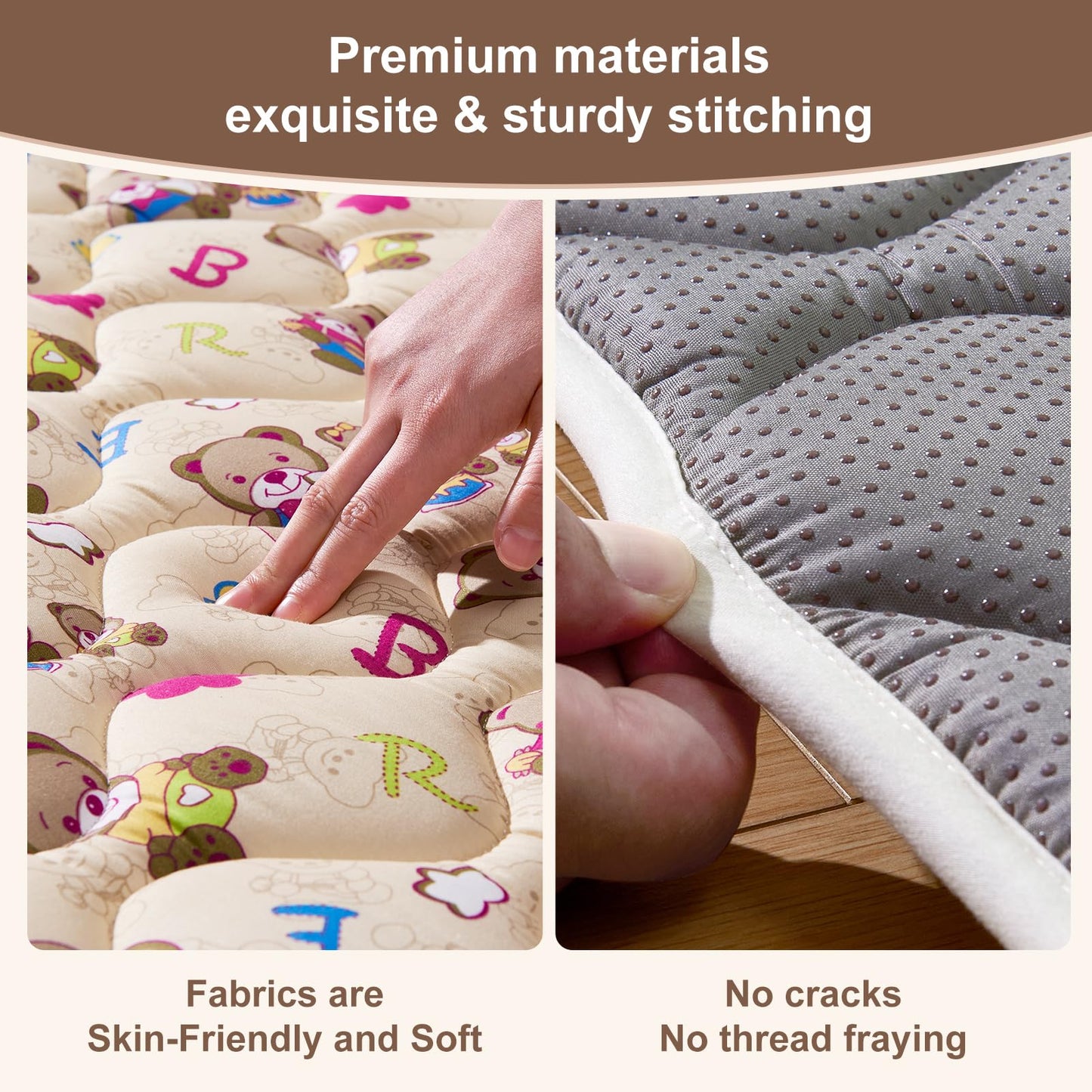 Baby Play Mat - 72" X 48",Premium Thicker Foam One-Piece Machine Washable, Extra Large Anti-Slip Soft Cushioning Foam Playmats for Babies and Toddlers, Foldable Baby Crawling Mat for Playpen
