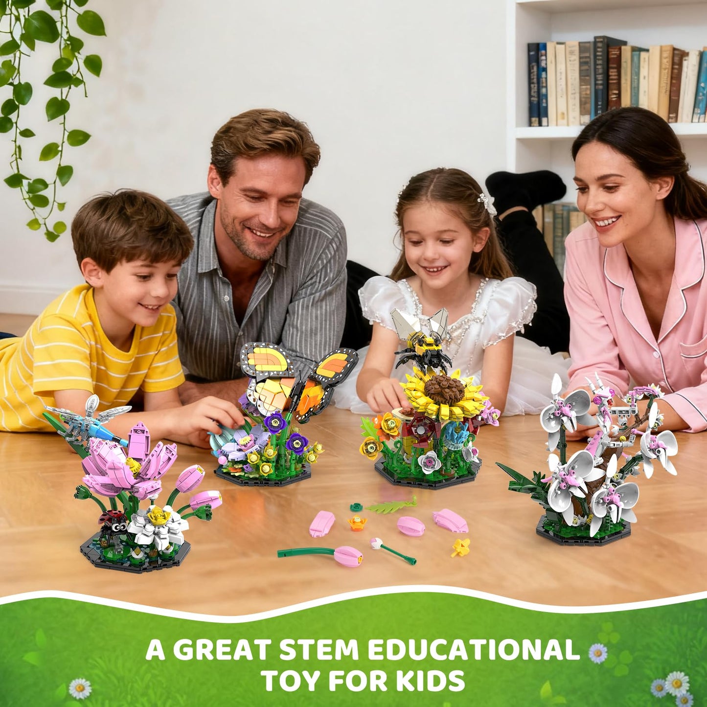 Ideas Insect Collection Building Set, 2059 PCS - Butterfly Orchid Mantis Bee Dragonfly Display Model for Nature Lovers, Compatible with Lego Flowers Animals, STEM Bug Gift Toy for Kids Boys Girls 6+