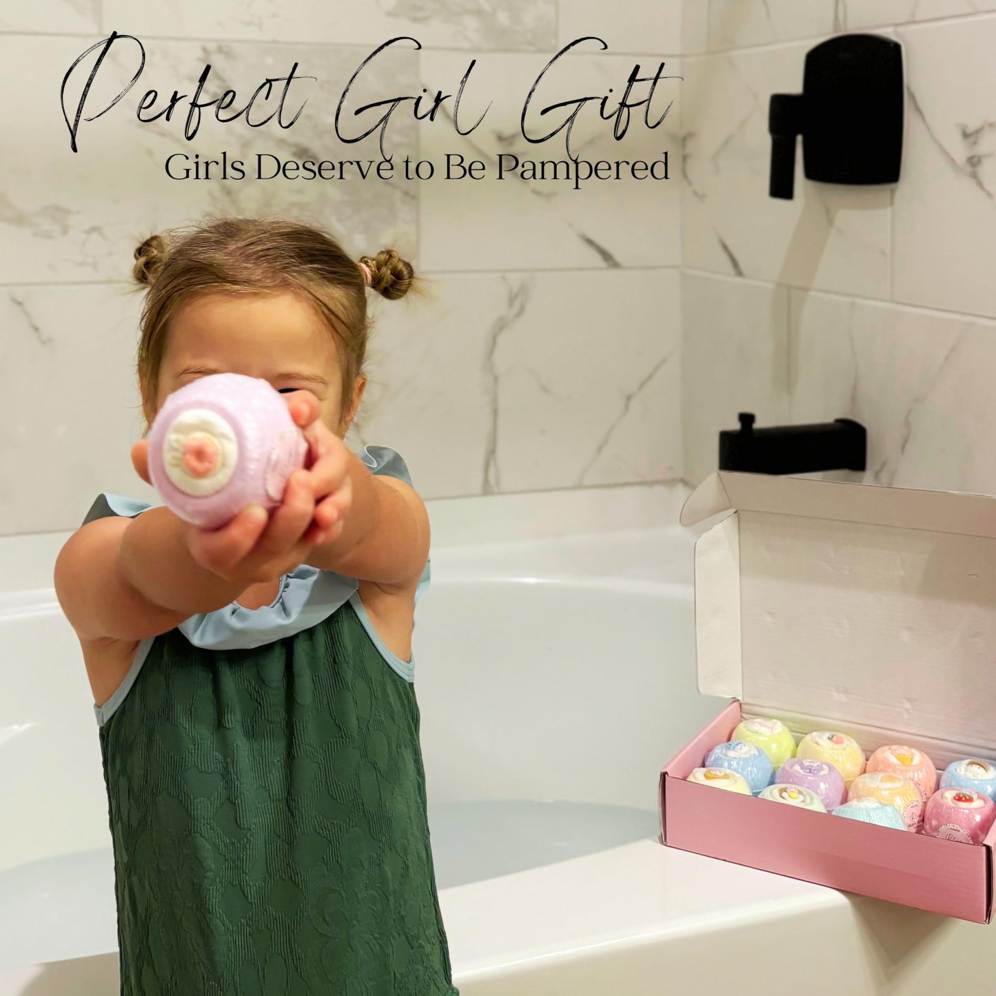 EvolutionUSA 12 Bloom Bath Bombs with Toys - Adorable Girl Bath Bomb Set, Bubbly Kids Bathbombs, Fizzy Bath Ball, Kids Bath Bombs for Girls, Childrens Bath Bomb Set Easter, Birthday, Christmas Gift