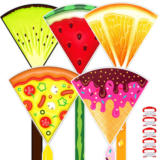 5 Pack Colorful Fan Kites for Kids Ages 4-8 8-12, Kites Toys Gifts for 3 4 5 6 7 8-12 Year Old Girls Boys Adults, Easy to Assembled & Fly Delta Kite for Beach Outdoor Games & Beginner