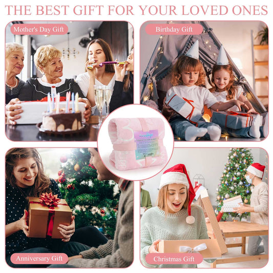 Goodhipi Glow in The Dark Heart Stars Blanket, Gifts for Girls Women Mom,Soft Warm Cozy Pink Blanket for Girls,Gifts for Mothers Day Kids Birthday Gifts Presents Kids 3-12 Age,50"x 60"