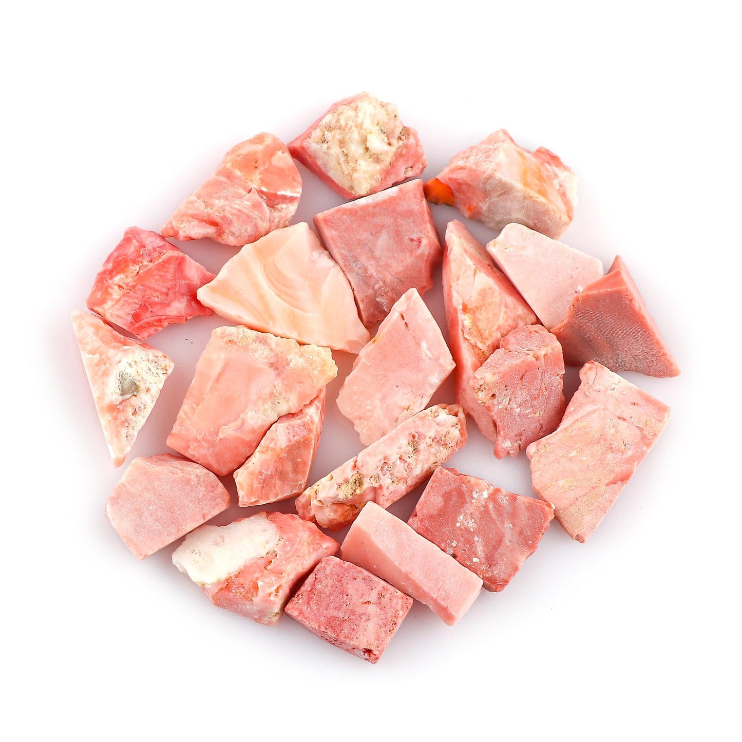 CRYSTALINES 5pcs Wholesale Natural Raw Pink Opal Gemstone, Untreated Rough Stones, DIY Jewelry Making, Bulk Loose Supplies, Chakra Healing Crystals, October Birthstone, Gem Collection