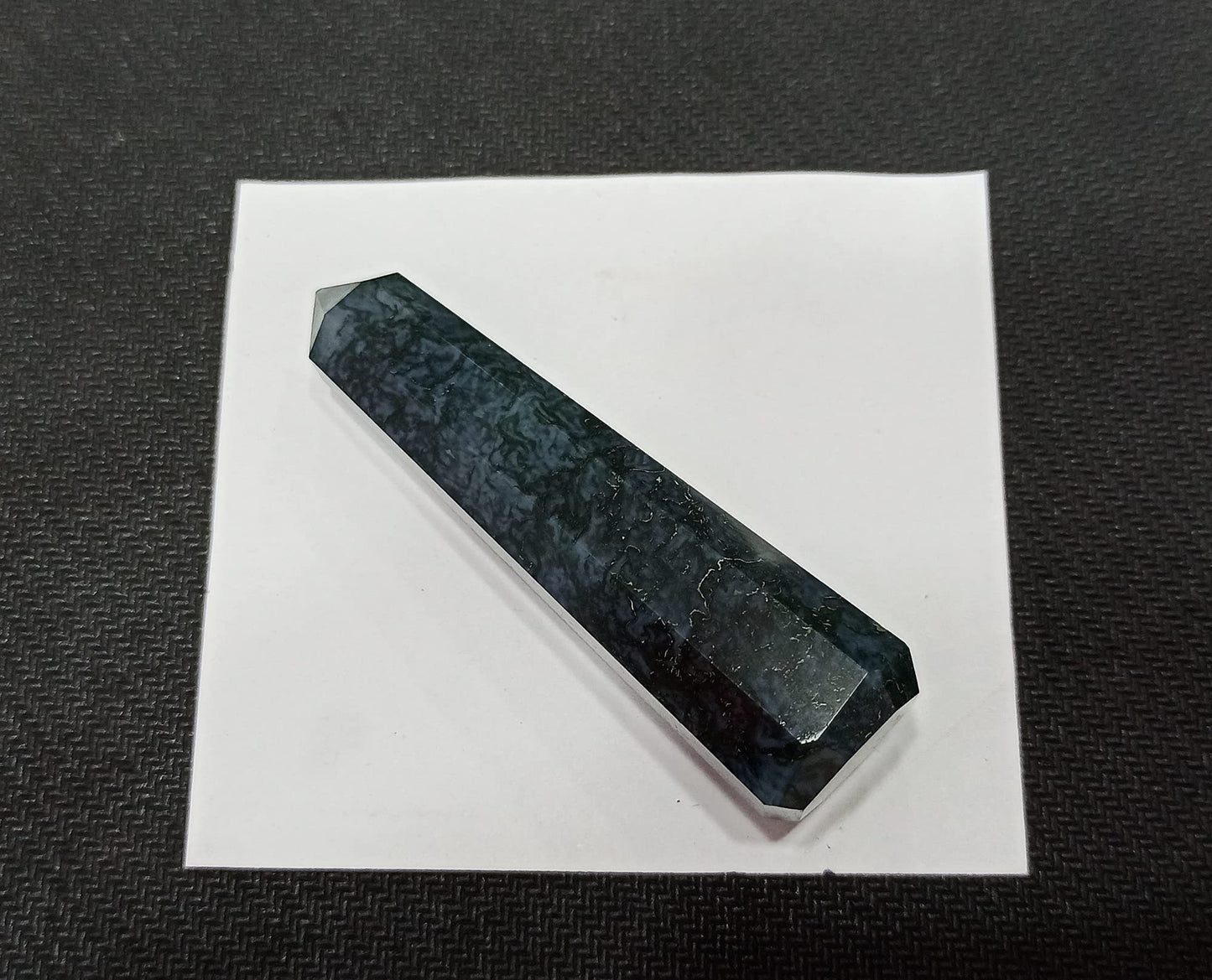 WholesaleGemShop 3 Inch Moss Agate Gemstones Obelisk Tower Jumbo Facet Aura Rock Crystal Natural Polished Earth Wand Spirit