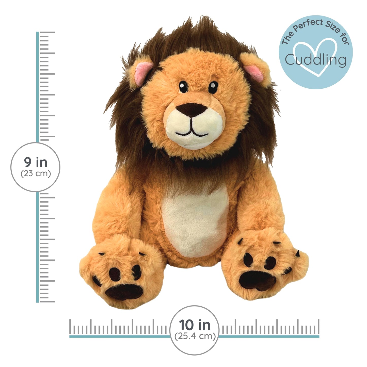 Lion - Microwavable & Weighted Plush Stuffed Animal - Heated Plushie for Warmth - Cute, Soft, Cozy Toy for Adults & Children (Boys, Girls, & Toddlers) by Warm Pals