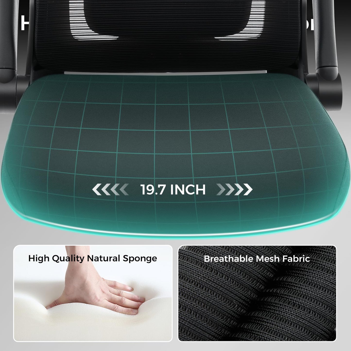 Morkprism Office Chair,Ergonomic Office Desk Chair with 2D Adjustable Lumbar Support,3D Headrest,2D Arms,330LBS High Back Mesh Computer Home Office Chairs Rolling Tilting Swivel Executive Chairs Black