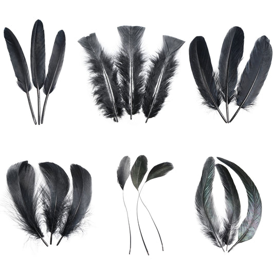 Pink Craft Feathers Bulk - 240pcs 6 Style Natural Decorative Feathers for Wedding Home Party, Dream Catcher Supplies and DIY Crafts (Pink)