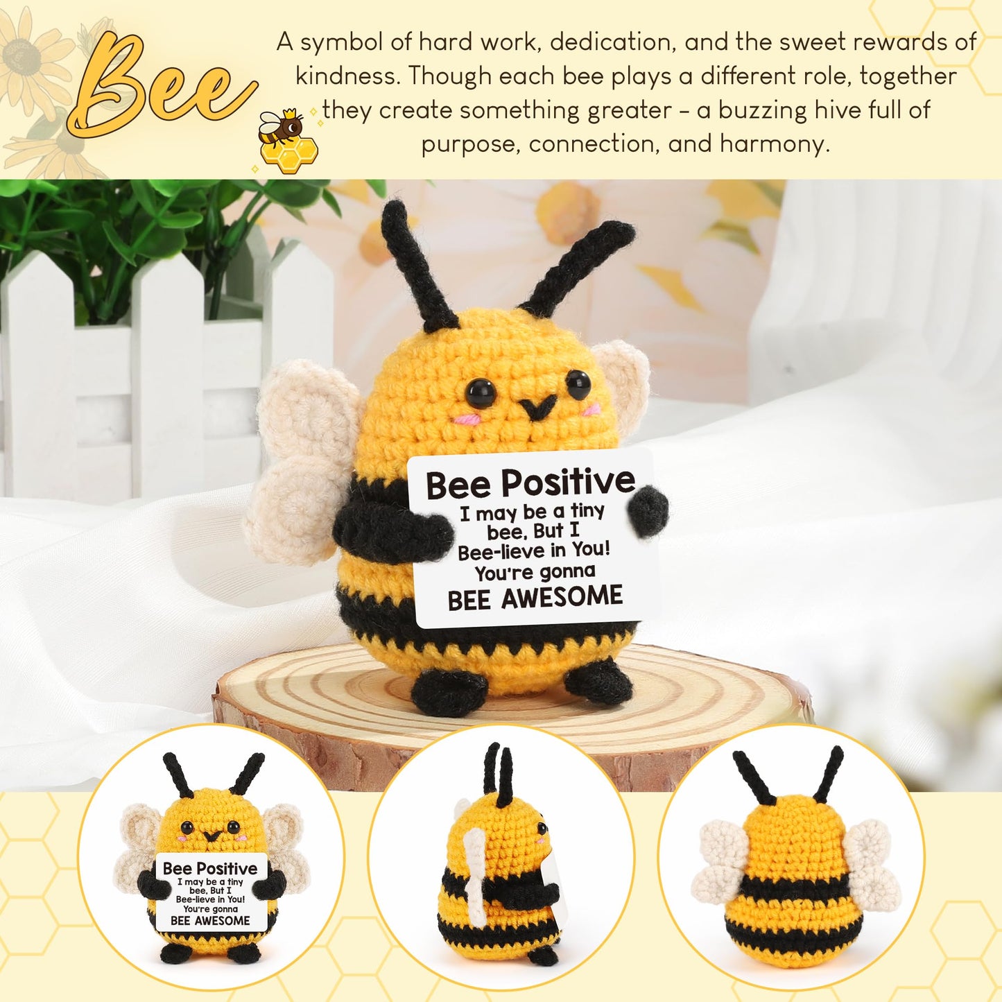 Positive Bee Mothers Day Birthday Gifts for Women Men Him Her, Teacher Appreciation Gifts Nurses Week, Graduation Gift 2026 for Teens Girl Boy, Funny Gift for Mom, Dad, Husband, Wife, Family