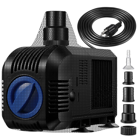 1600GPH Submersible Water Pump, 100W Electric Waterfall Water Fountain Pump, Pond Pump Kit for Garden Pool Fish Aquarium Tank