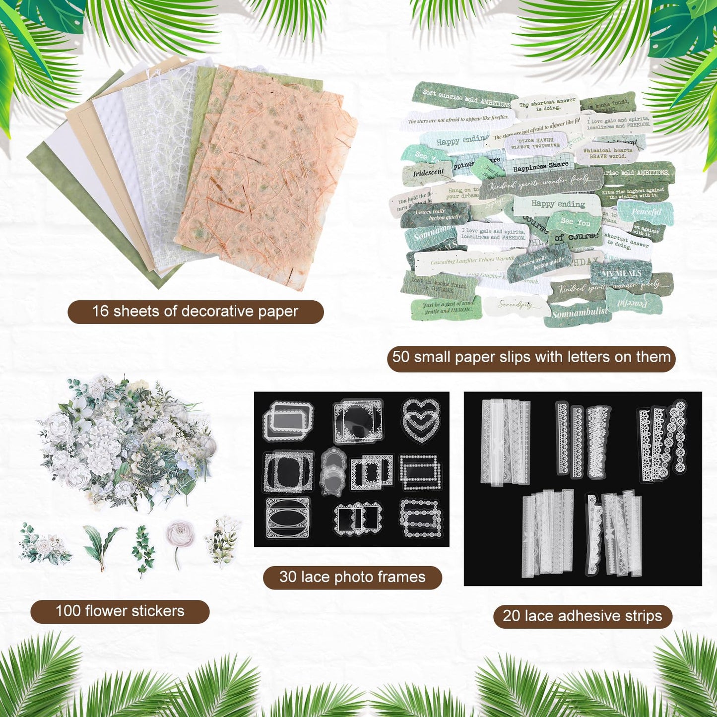 Wedding Guest Book Letters to The Bride Scrapbook, Wedding Planner Book and Organizer with DIY Blank Paper Photo Album and Flower Stickers, Decorative Paper, Slips, Photo Frames, Adhesive Strips