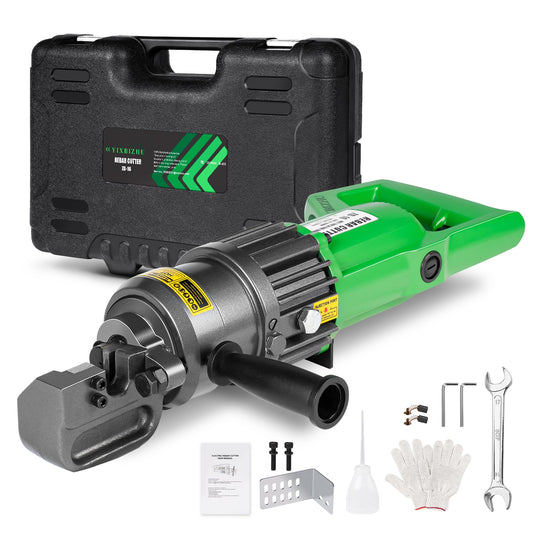 YIXBIZHU 900W Electric Hydraulic Rebar Cutter Aviation‑Aluminum 15bl Body Cuts 4‑16 mm (#3‑#5) Steel Bar in 1.5 s, Adjustable Jaw, One‑Button 110 V Portable Cut‑Off Tool（ZD‑16 ）