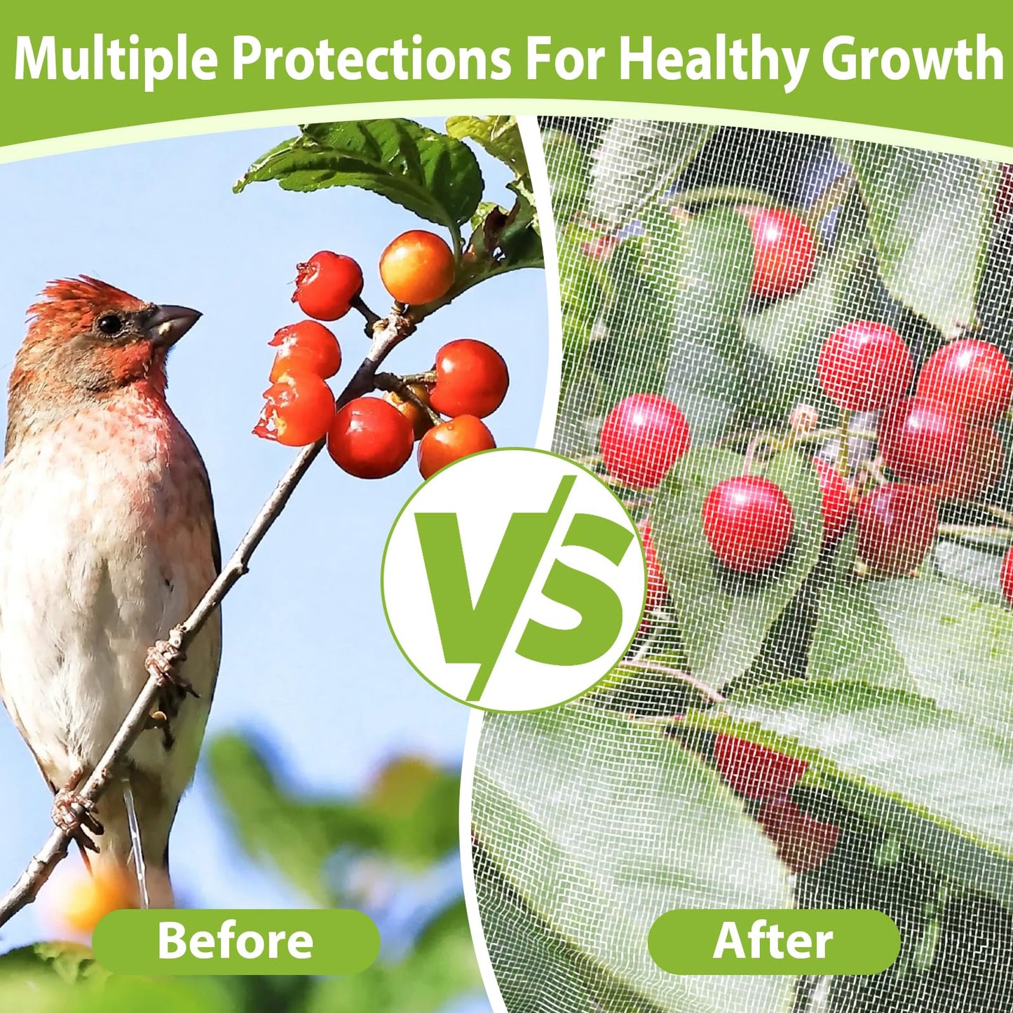 4PCS Fruit Tree Netting with Drawstring and Zipper, 2.62 * 3.28ft Blueberry Bush Netting Cover, Insect Netting for Garden, Garden Fruit Nets Protection from Anti Birds, Bugs