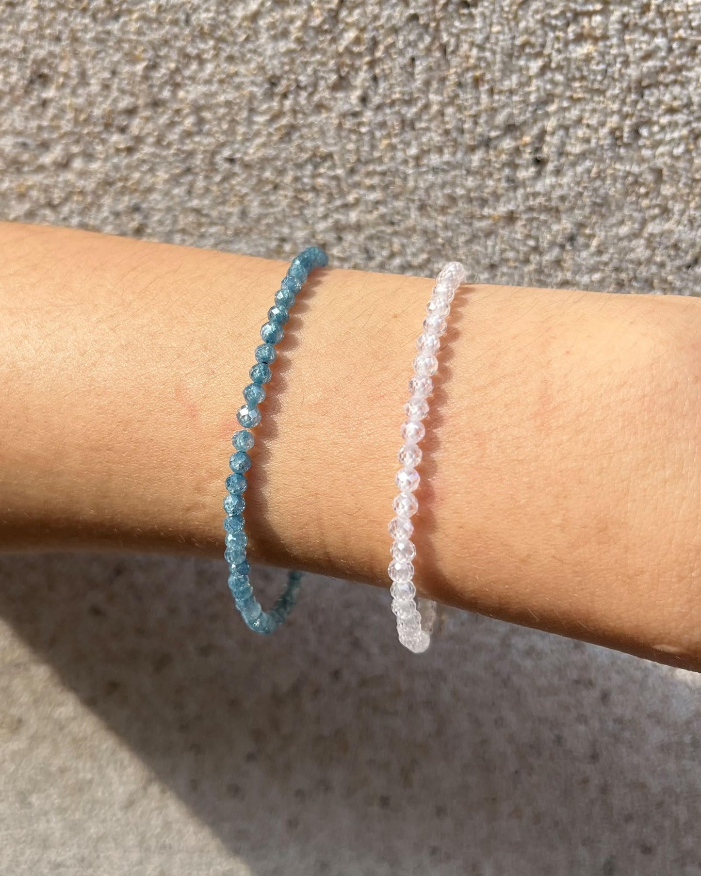 Dark Blue Beaded Bracelets for Women Gem Beaded 14k Gold Plated Bracelet Dainty Valentines Mother Gifts Inspirational Ocean Jewelry, Deep Sea Blue