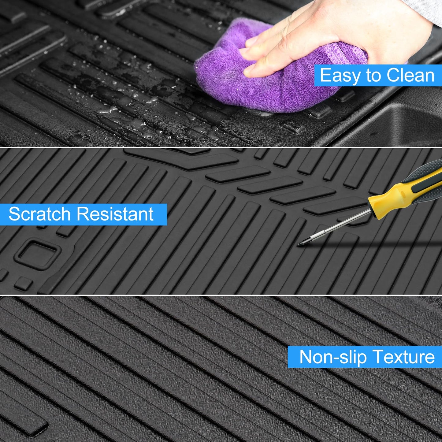 HOUCLEMIC Floor Mats for 2020-2025 Hyundai Palisade 7/8 Passenger, Trunk Mat with Seat Back Cover and Lower Cargo Mat All Weather Interior Protector for 2025 Hyundai Palisade Accessories