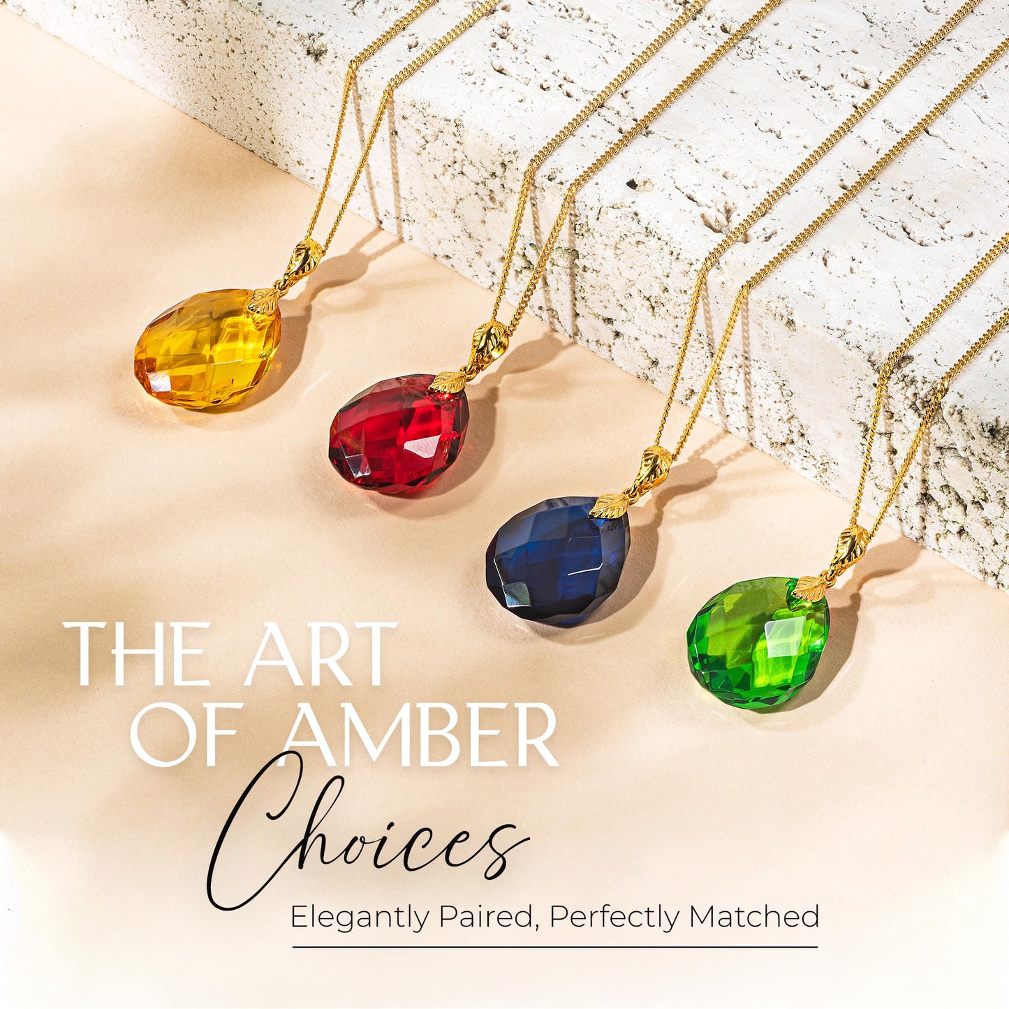 Amber by Mazukna Natural Baltic Amber Pendant for Women, Cognac Drop Necklace with Gold-Plated Sterling Silver Chain, Lightweight 18-inch Jewelry Gift for Everyday Elegance (Amber)