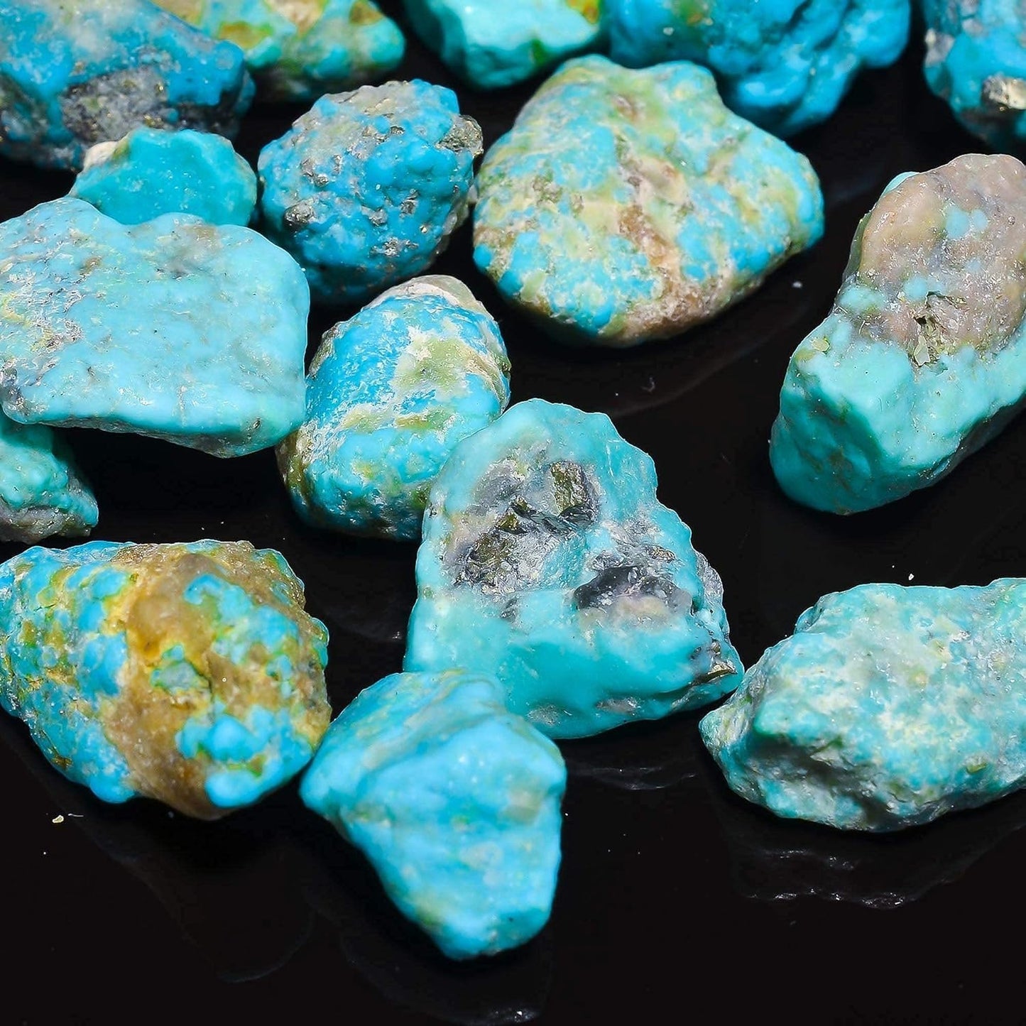 GEMKORA 30 carats Genuine Raw Turquoise Stone, Loose Gemstone and Crystals, Wholesale Lot, Blue Rough Crystals, Turquoise Rock, Jewelry Making Supplies, DIY & Crafts, 5 to 7pcs