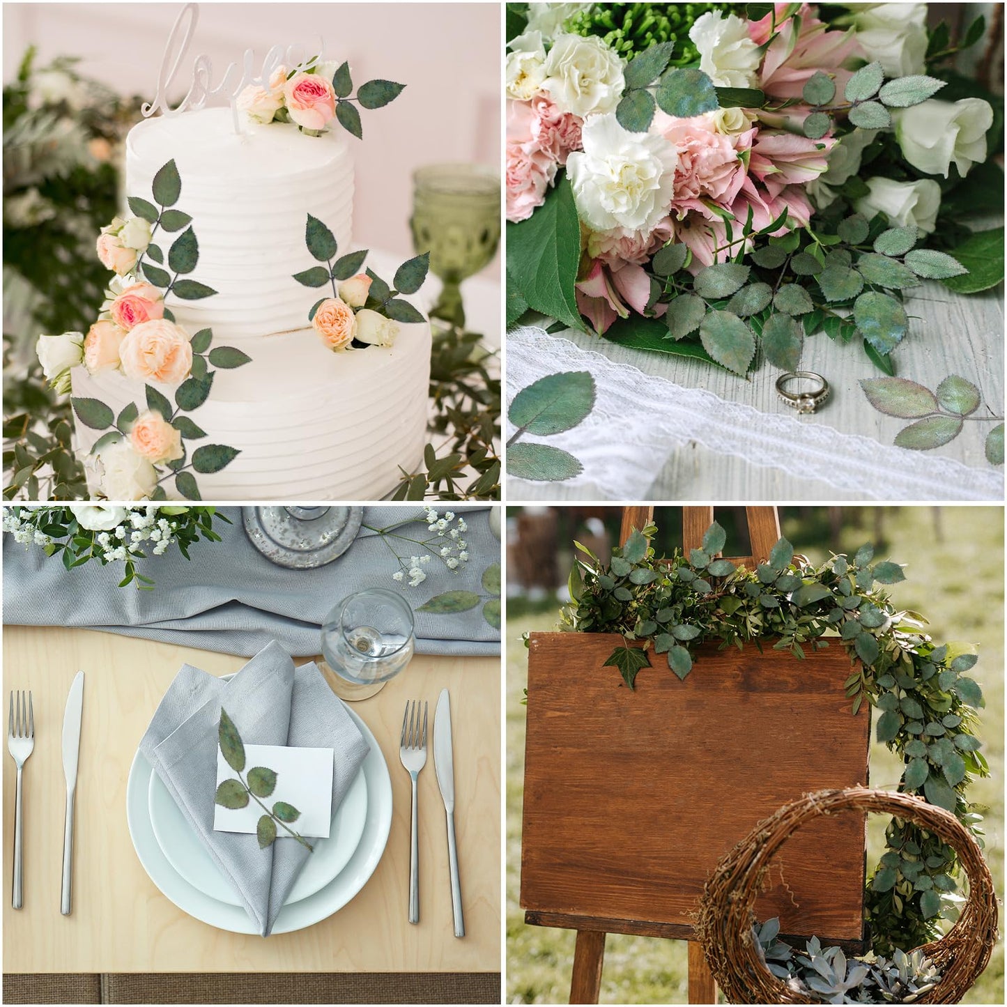 Fabbay 200 Pcs Real Dried Pressed Green Leaves Natural Rose Flower Dried Leaves Plant Greenery for Resin Art Arrangements Home Wedding Bouquets DIY Crafts Decors Card Scrapbooking