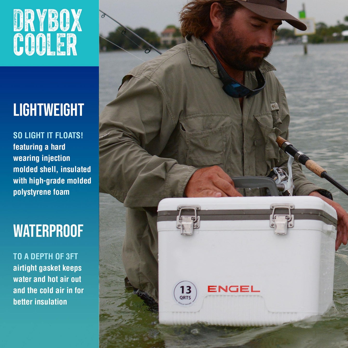 Engel UC30 30qt Leak-Proof, Air Tight, Drybox Cooler and Hard Shell Lunchbox for Men and Women in Camo