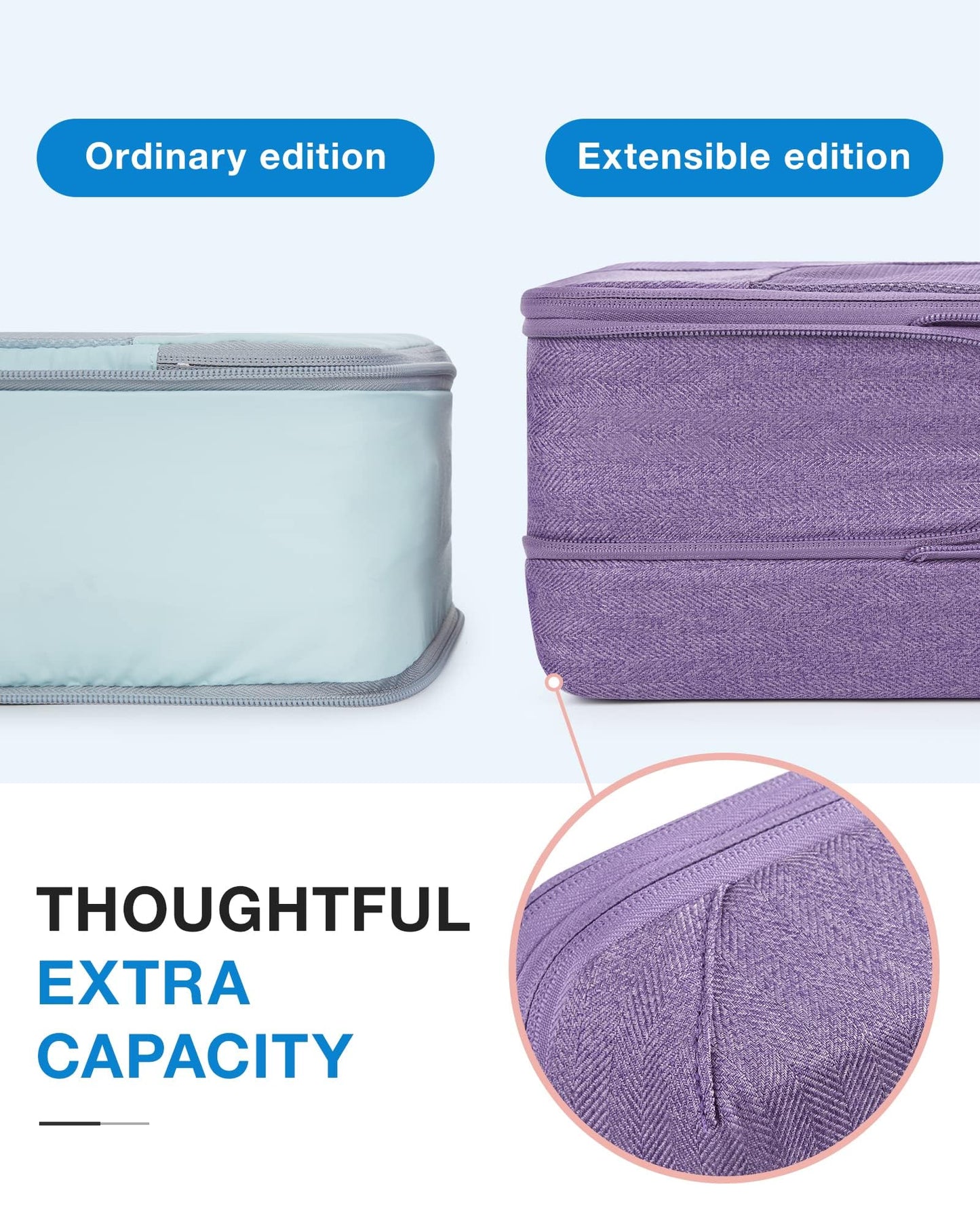 BAGSMART Compression Packing Cubes, Durable Travel Packing Cubes for Carry-On Suitcase, Lightweight Compressible Luggage Organizer Cruise Ship Travel Essentials, 6-Pack 1L+3M+1S+Shoe Bag, Light Beige
