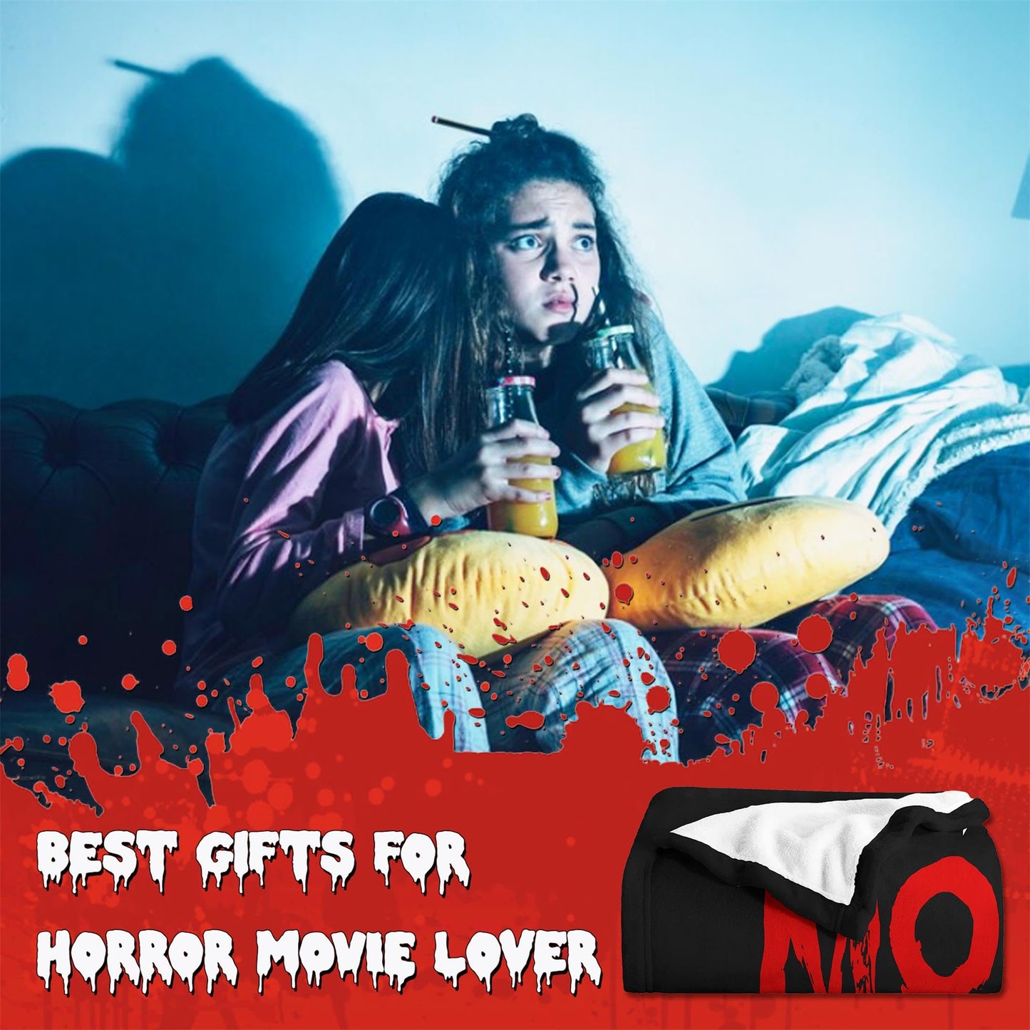 JUCIPAY Horror Movie Gifts for Women/Girl, Horror Movie/Scream Scary Blanket 60"x50", Gifts for Horror Lovers