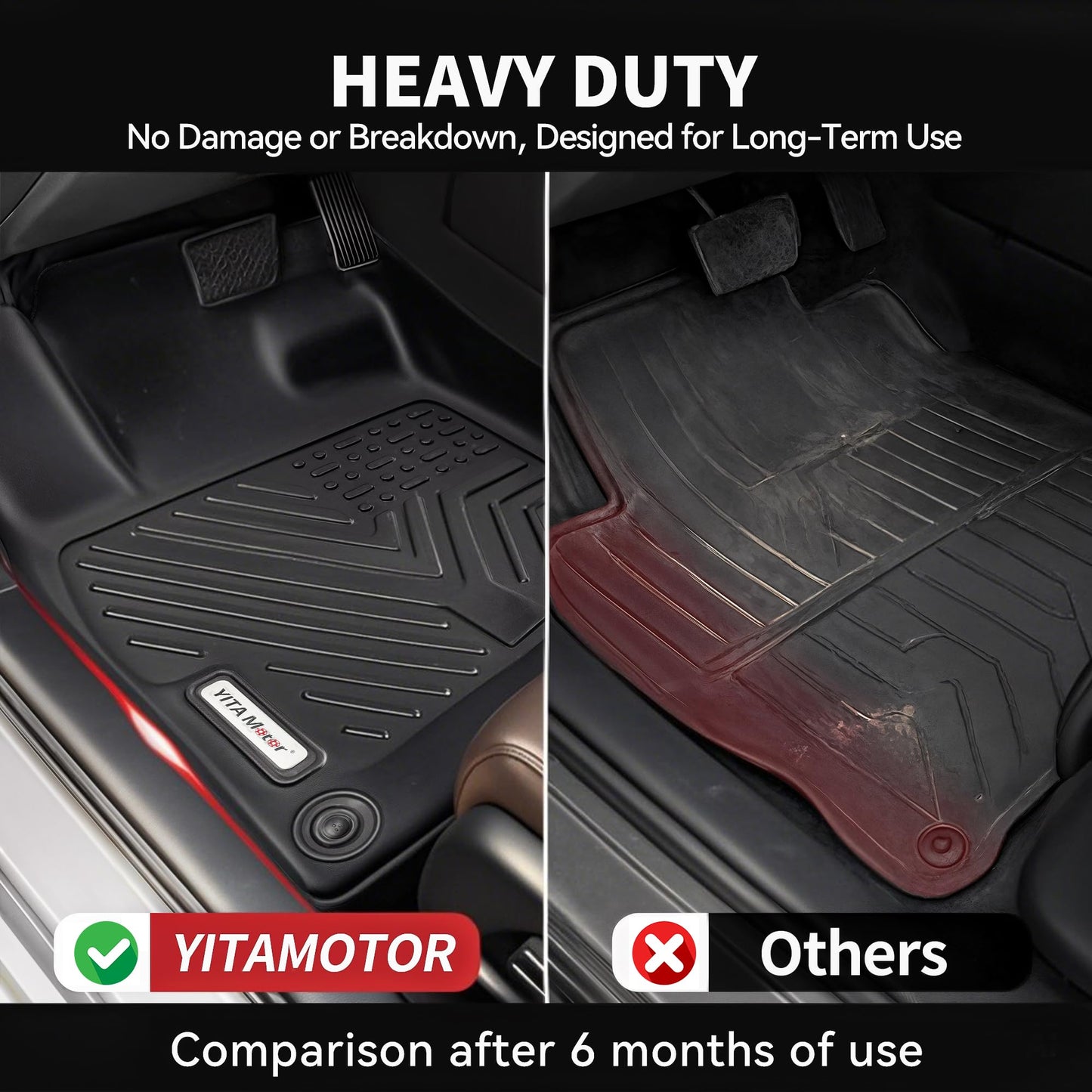 YITAMOTOR Floor Mats Compatible with 2017-2026 Chrysler Pacifica 7 or 8 Passenger Model (No Hybrid Models), Included 3 Row All Weather Protection TPE Floor Liner Set, Black