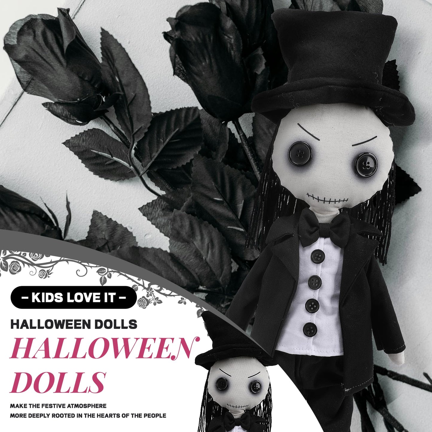 Varuotu 21" Gothic Haunted Doll Scary Living Dead Dolls Creepy Revenge Voodoo Doll Halloween Decoration Toy Gag Gifts