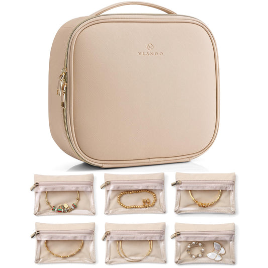 Vlando 6 Pcs Jewelry Bag and Cosmetics Bag for Women