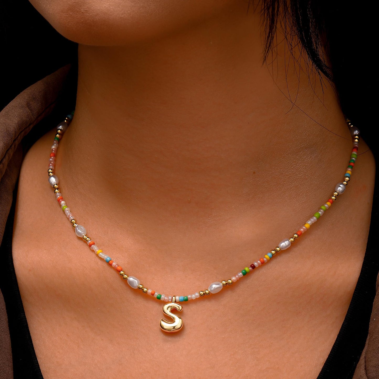 Ritach Daughter Gifts from Mom - Initial L Necklace Beaded Necklaces for Women Girls Necklace Initial Necklaces for Women Girls Gifts for Daughter Granddaughter Niece Sister Gift