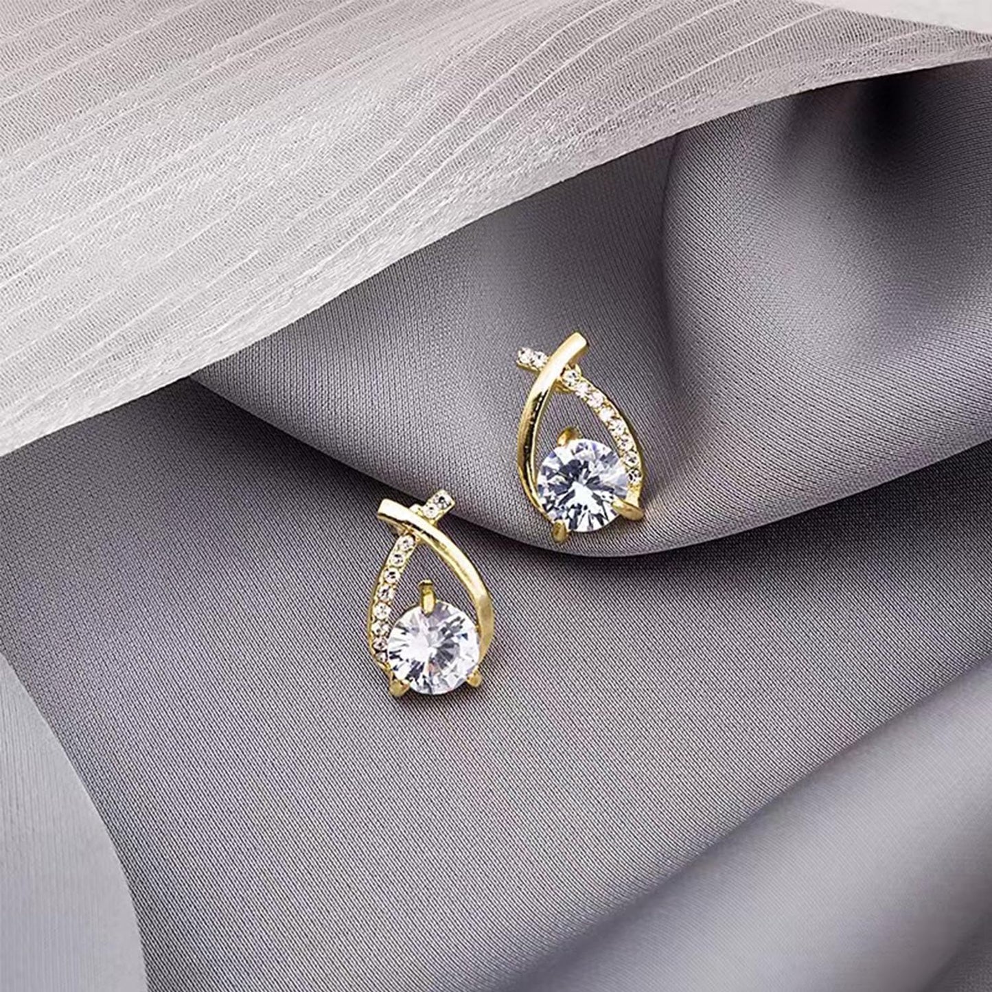Halolux Lymphvity Germanium Earrings for Women Halolux Lymphvity Germanium Earrings Atheniz Lymphatic Earrings Lymphatic Drainage Earrings Dainty CZ Zircon Lymphatic Drainage Earrings (2PC Gold+Silver B)