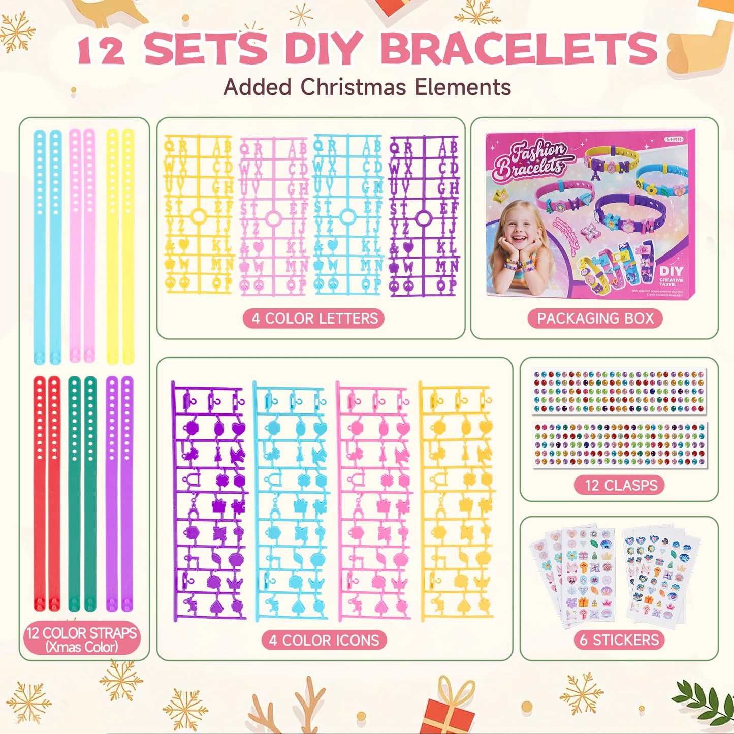 Art & Craft Kits Friendship Bracelet Making Kit 12 Sets - DIY for Girls and boys Ages 5 6 7 8-12, Creative Arts Crafts Christmas & Birthday Present Party Gifts