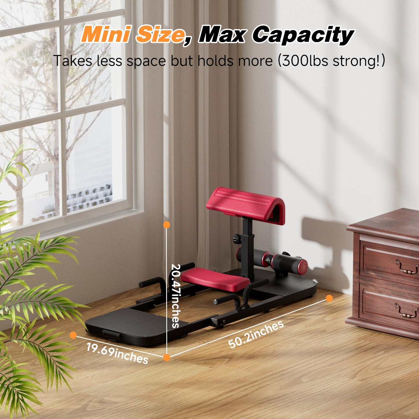 Hip Thrust Machine with High Resistance and Protectors Pad - 3D High Density Polyurethane Cushion - Premium Squat for at Home Gym-Comes with Handles to Exercise Your Arms GlutesWorkout（Black）