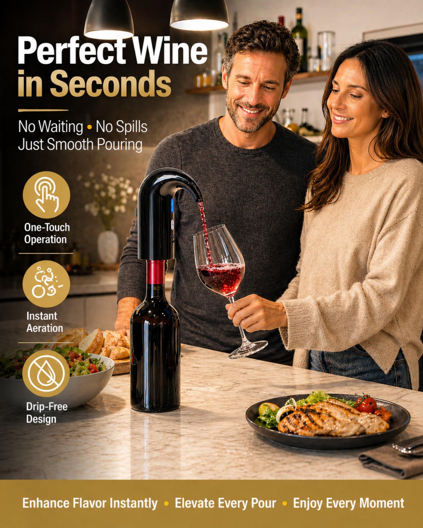 Electric Wine Aerator, Wine Decanter Pump Dispenser Gifts Set,Automatic Wine Aerator Pourer Spout. Wine Dispenser Pump Wine Accessories, Perfect Mothers Day Gifts