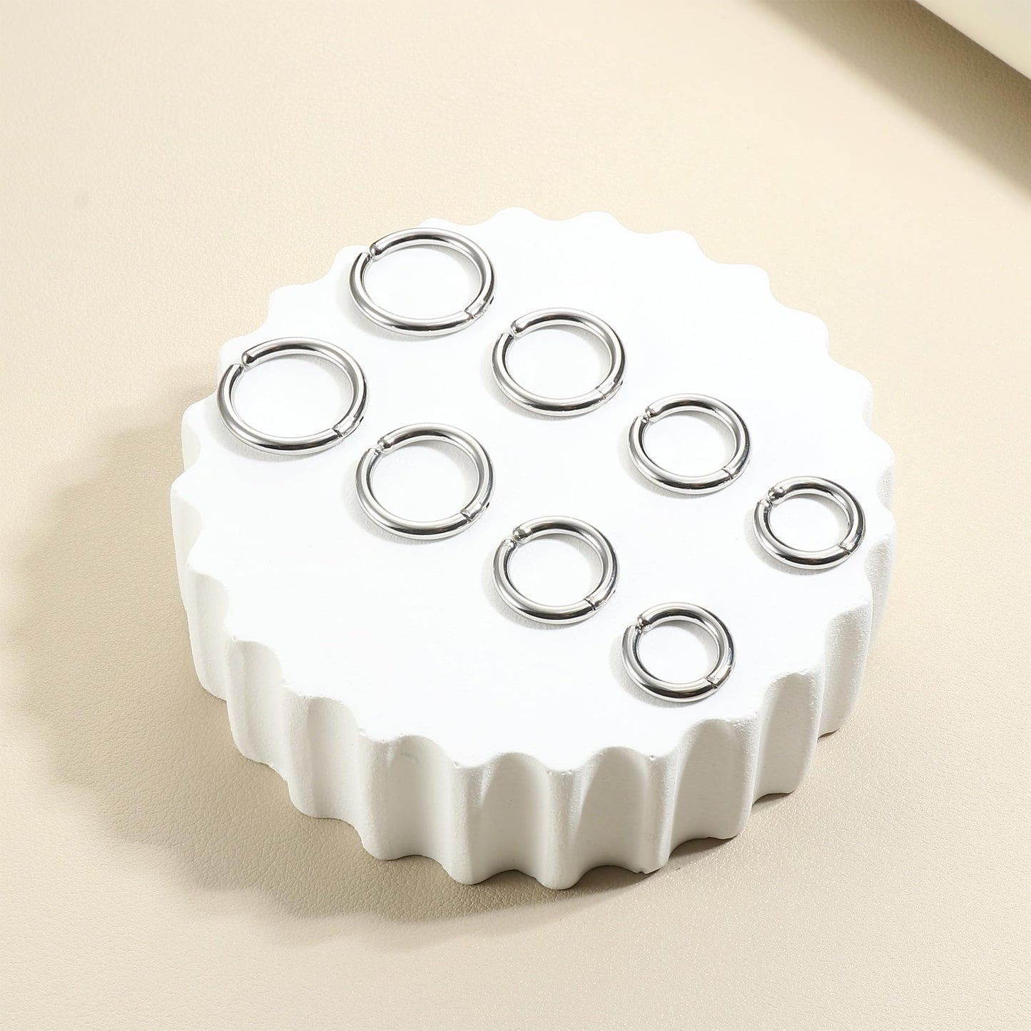 YADOCA 8 Pieces Clip On Earrings For Men Women Non-Piercing Fake Earrings Stainless Steel Clip On Hoop Earring Cool Earrings Ear Clips Set for Gifts, HZHENG-YADC-WLY25-menclip-S