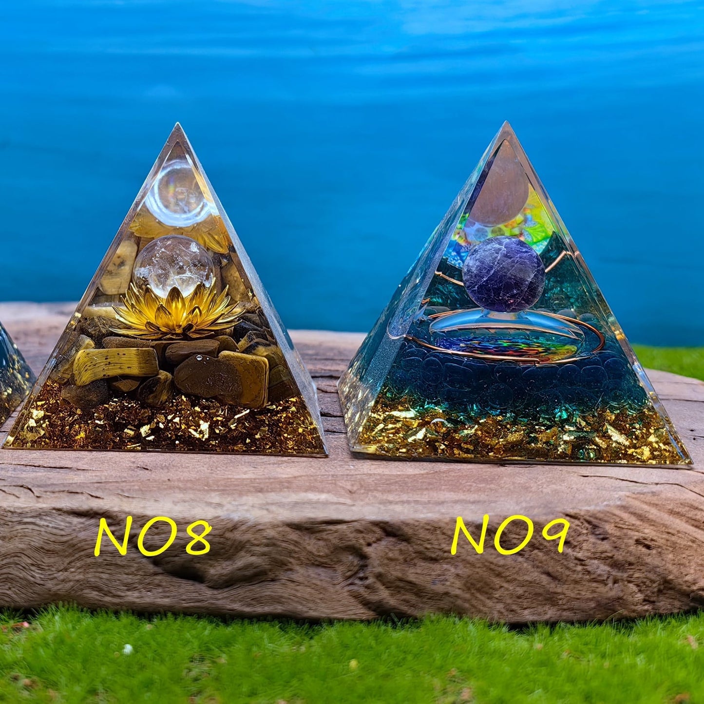 Healing Crystals Orgone Pyramid for Positive Energy, Stress Reduction, and Attracting Wealth and Luck Reduce Stress and Promote Healing with this Crystal Pyramid Home Decor (NO1,6cm)